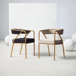 Dwight Dining Chair, Gold Frame