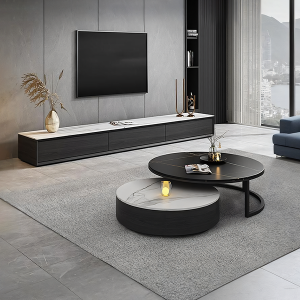 Kahoo Nesting Coffee Table, TV Stand, Sintered Stone