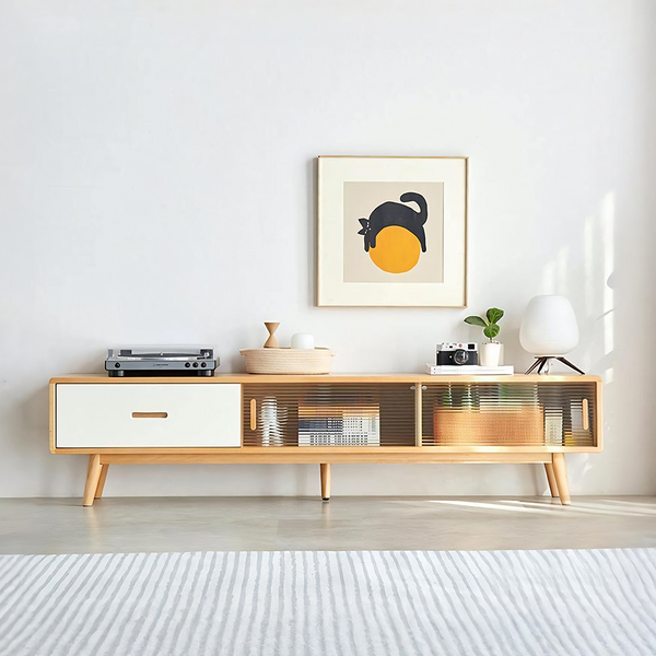 Karah TV Stand, Glass Door