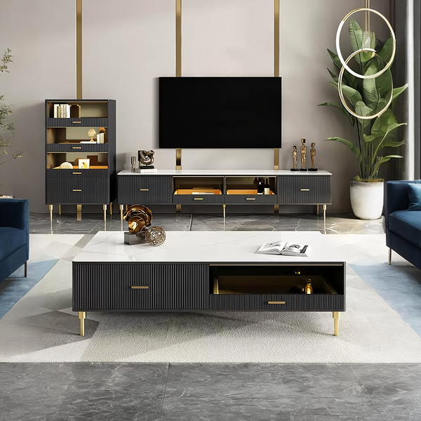 Neekor Living Room Table Set, Coffee Table/ TV Stand