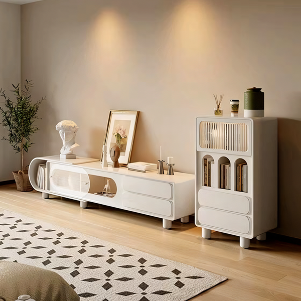 Odelette Living Room Set, Odelette TV Stand And Sideboard, Cream