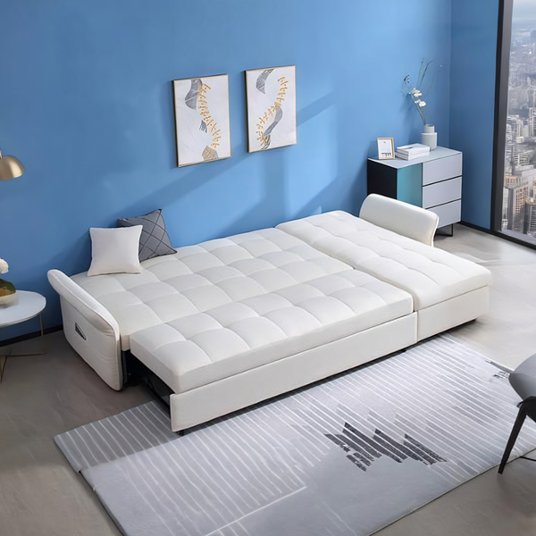 SB162 Three Seater Corner Sofa Bed, White