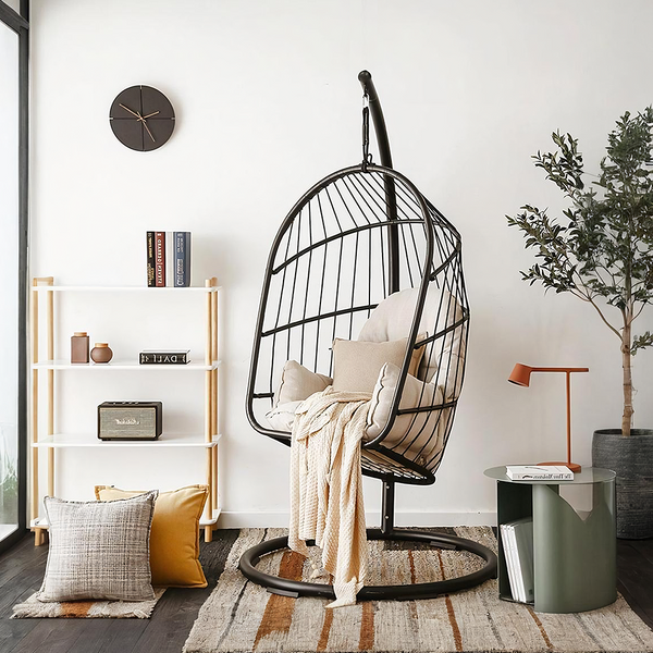 The CAGE Rattan Hanging Chair, Indoor/ Outdoor Furniture