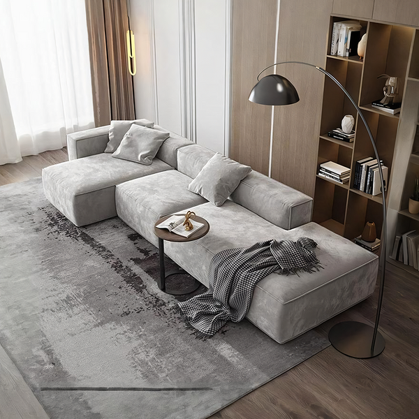 Yetta Three Seater, Four Seater Sofa, Corner Sofa, Grey Velvet