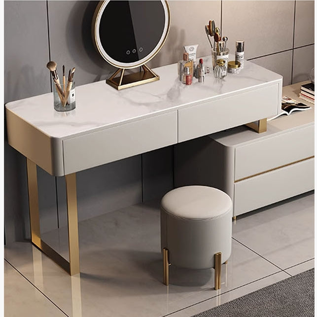 Davidson Dressing Table With LED Mirror, Extendable, Corner Dressing Table