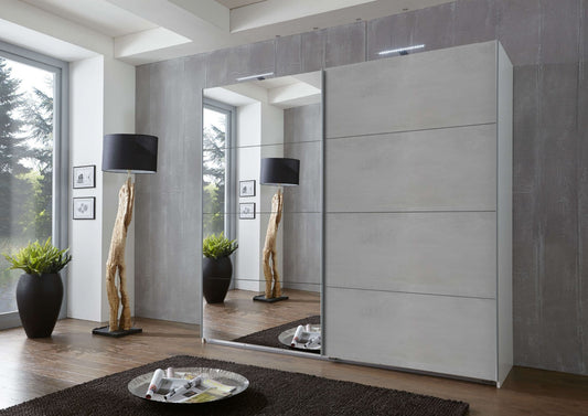 Ralel Grey Sliding Wardrobe - Space-Saving Storage
