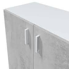 Yelum Grey & White Wall Cupboard - Wide Storage