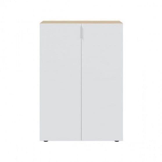 Yelas White & Oak Shoe Cabinet - 30 Pair Storage