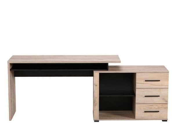 Alas Oak & Black Corner Desk - Home Office Furniture