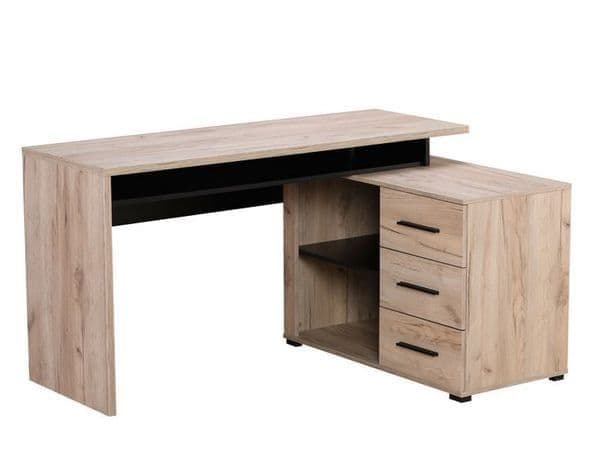 Alas Oak & Black Corner Desk - Home Office Furniture