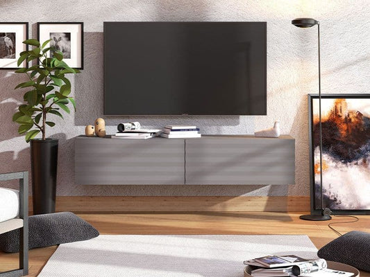 Toris Grey Floating TV Unit - Wall-Mounted 180cm