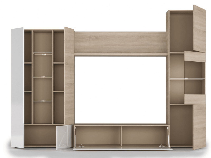 Yeleth White & Oak Wall Unit - TV & Media Storage