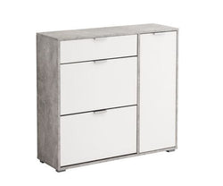 Selin Grey & White Shoe Cabinet - Hallway Storage