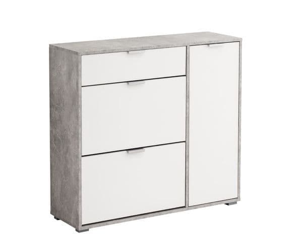 Selin Grey & White Shoe Cabinet - Hallway Storage