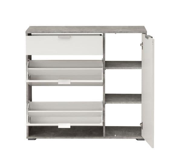 Selin Grey & White Shoe Cabinet - Hallway Storage