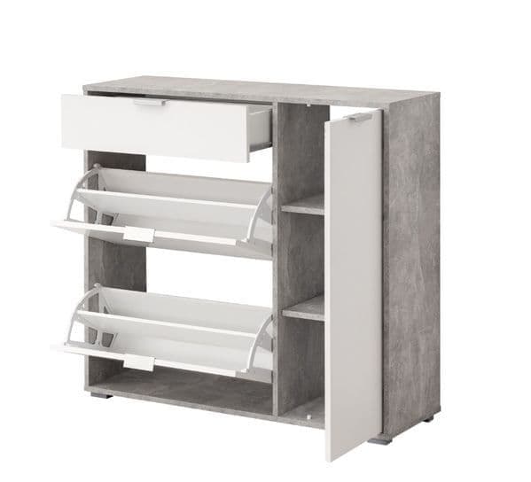 Selin Grey & White Shoe Cabinet - Hallway Storage