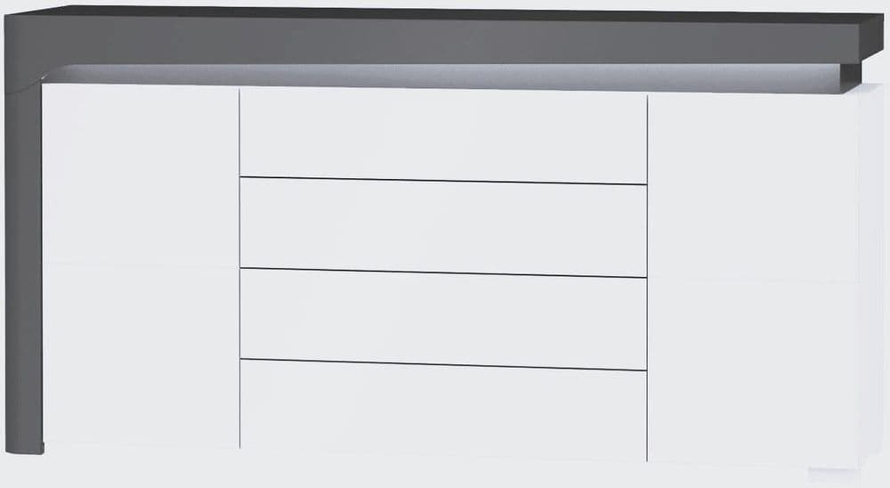 Lorur 2-Door Sideboard - 4 Drawers, LED Lights