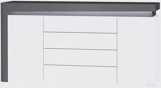 Lorur 2-Door Sideboard - 4 Drawers, LED Lights