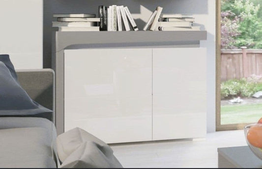 Ralal Small Sideboard - LED Lights, Grey & White