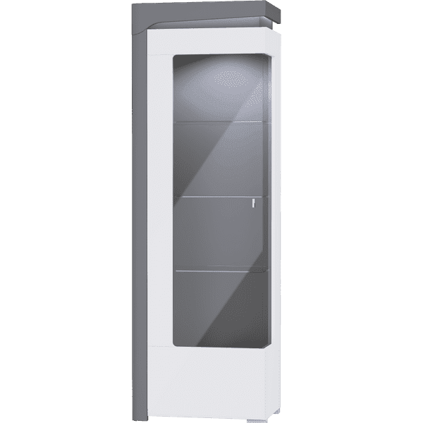 Ilor Grey & White Display Cabinet - LED Lights
