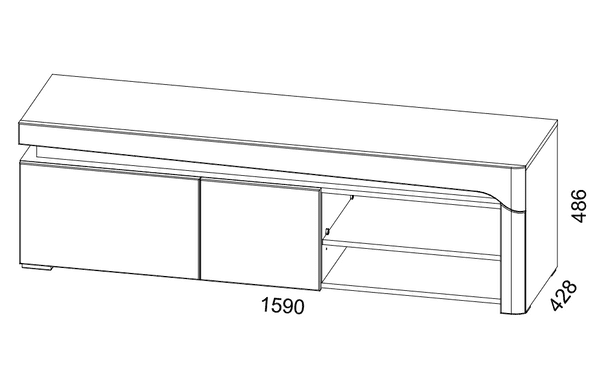 Belar Grey & White TV Unit - Gloss Finish