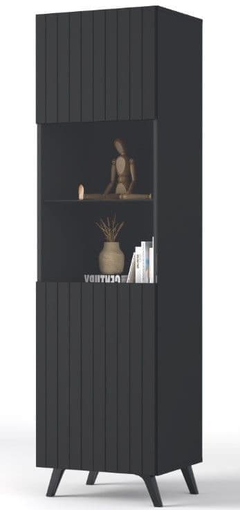Ralum Matte Black Display Cabinet - Tall Design