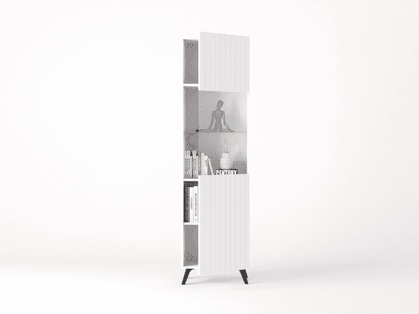 Ralas Matte White Display Cabinet - Tall Design