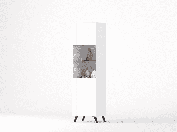 Ralas Matte White Display Cabinet - Tall Design