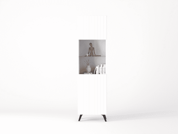 Ralas Matte White Display Cabinet - Tall Design
