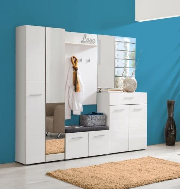 Fenum White Hallway Storage - Gloss Finish