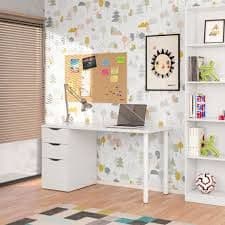 Garen White Gloss Desk - Home Office Furniture