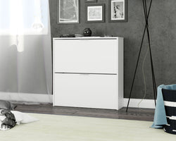 Belix White 2-Drawer Shoe Cabinet - Compact Storage