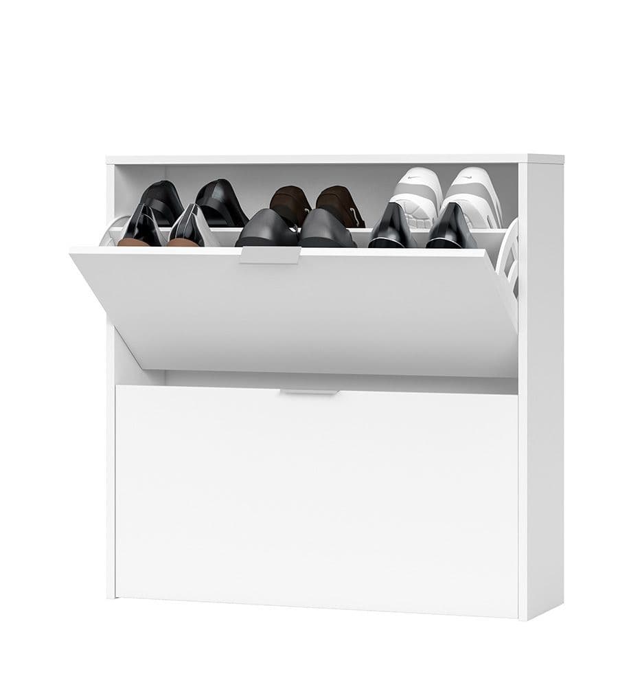 Belix White 2-Drawer Shoe Cabinet - Compact Storage
