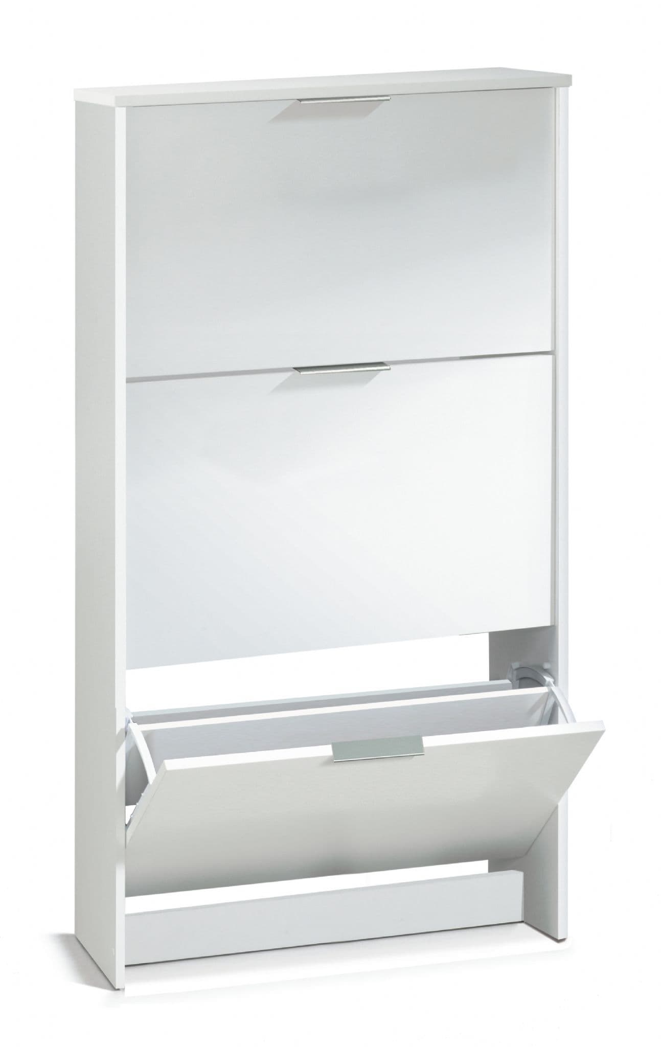 Zorus White 3-Drawer Shoe Cabinet - Hallway Storage