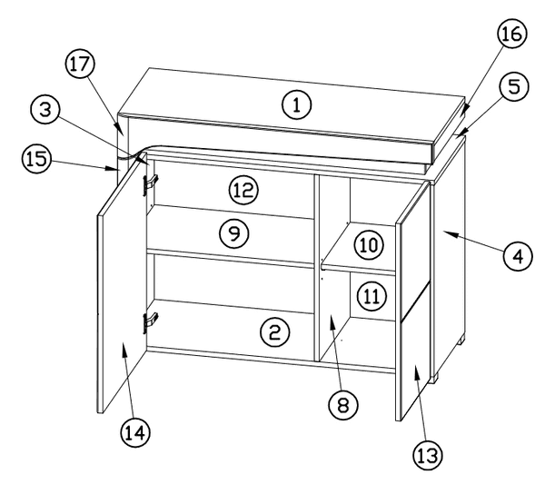 Kelas Small Oak Sideboard - LED Lights