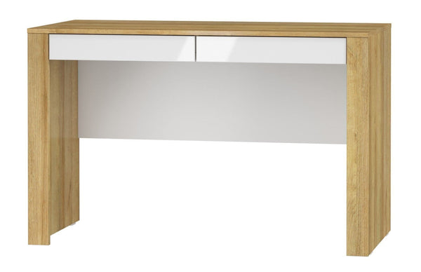 Vorir Oak & White Computer Desk - LED Lights