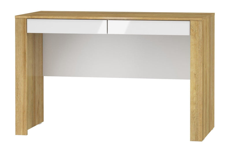 Vorir Oak & White Computer Desk - LED Lights