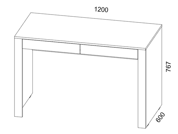Vorir Oak & White Computer Desk - LED Lights