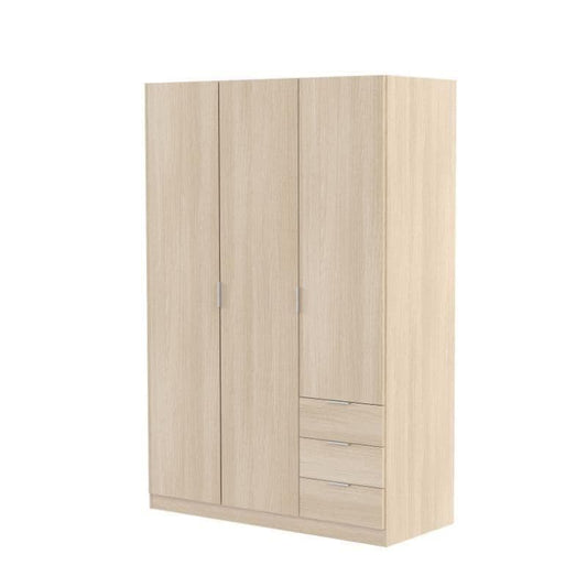 Xanin Oak Effect Wardrobe - 3 Door, 3 Drawer