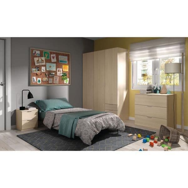 Xanin Oak Effect Wardrobe - 3 Door, 3 Drawer