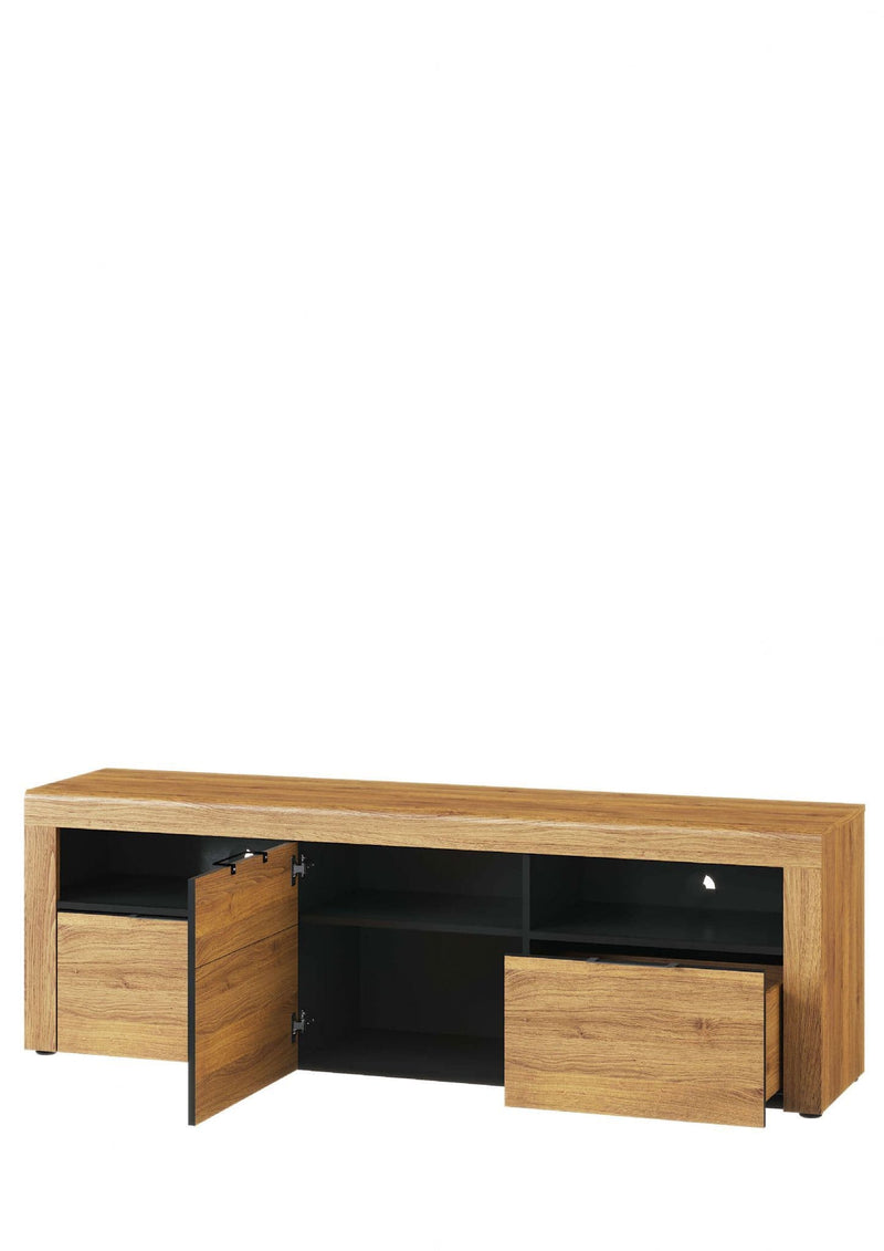 Darion Oak TV Cabinet - 2 Drawer Storage