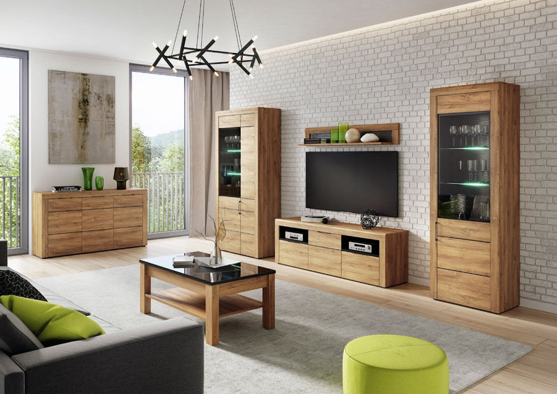 Darion Oak TV Cabinet - 2 Drawer Storage