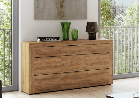 Garis Oak Sideboard - 3 Drawer Storage