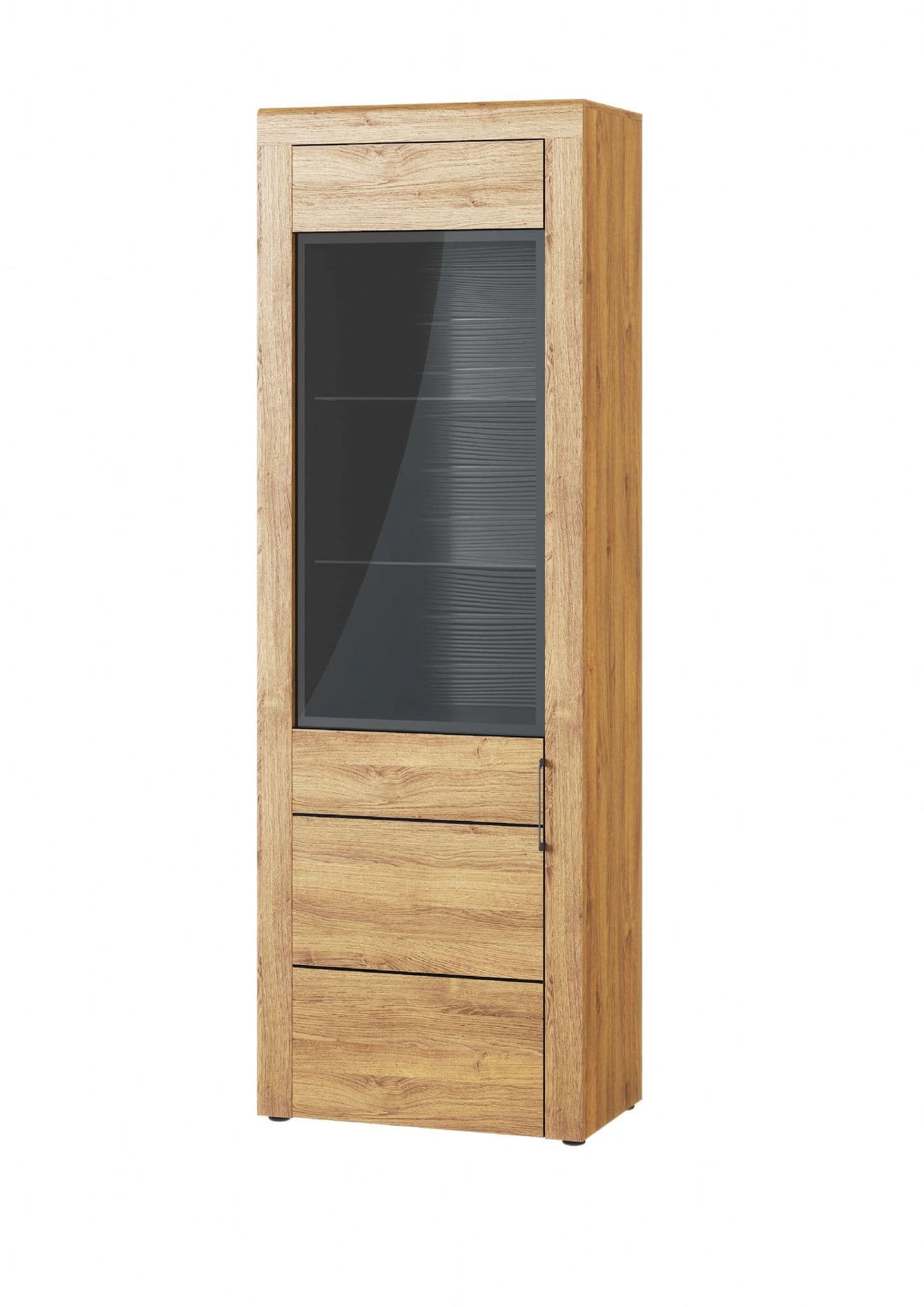 Yelan Oak Display Cabinet - Tall, 1 Door