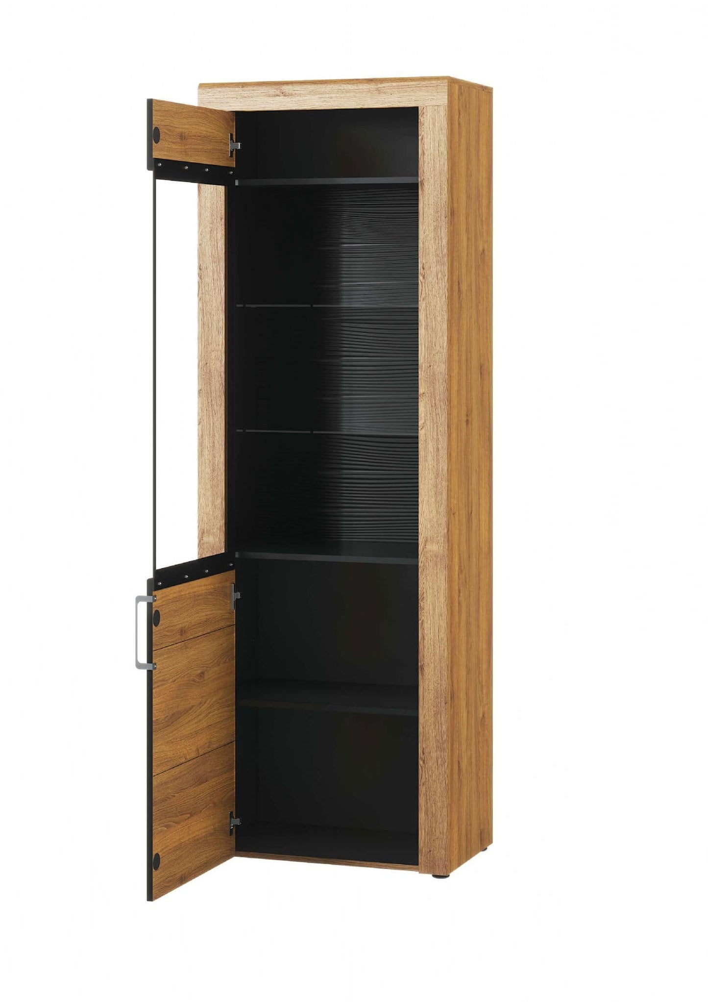Yelan Oak Display Cabinet - Tall, 1 Door