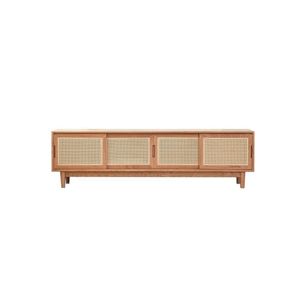 Cane TV Stand, Natural Rattan & Wood | Weilai Concept