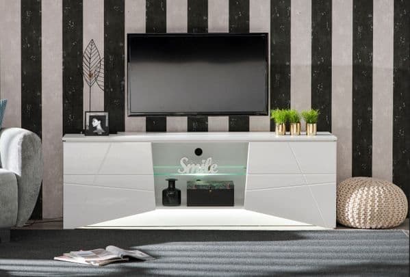 Elix White Gloss TV Cabinet - Modern Design