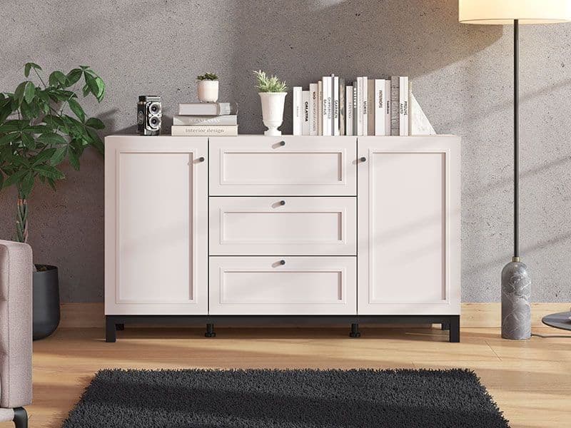 Alis Cashmere Taupe Sideboard - Panelled Design