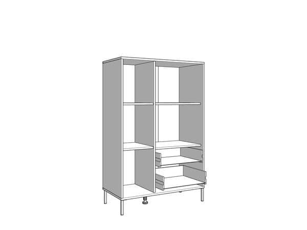 Oror Oak & Black Display Cabinet - Low Profile