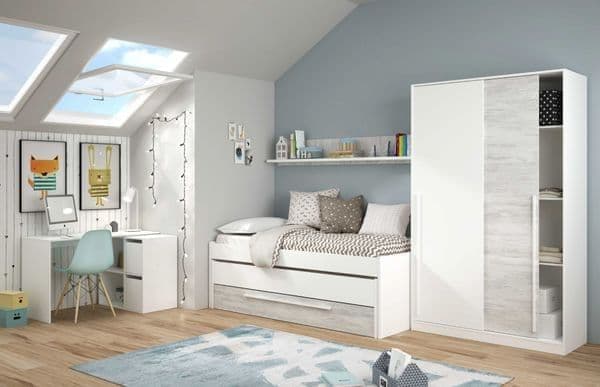 Ralix White Sliding Wardrobe - 2 Door, 120cm